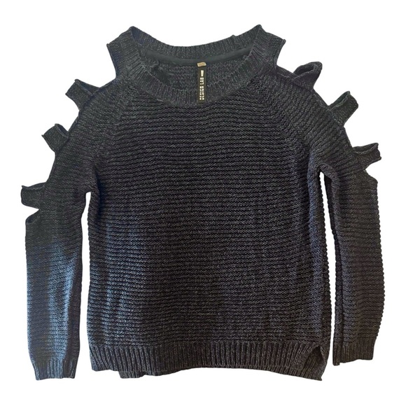 Design Lab Lord & Taylor Sweaters - Design Lab Lord & Taylor Navy Shoulder Cutout Sweater